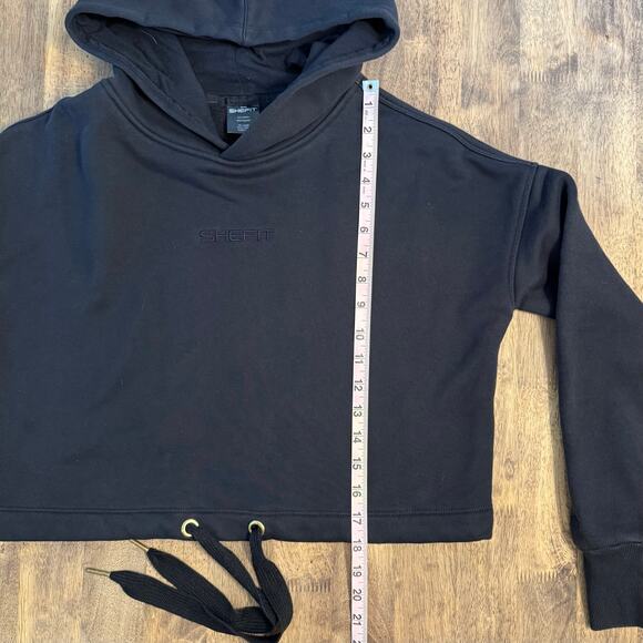 Shefit Women’s Comfort Cropped Athletic Gym Hoodie Sweatshirt Black Size Small - Picture 7 of 8